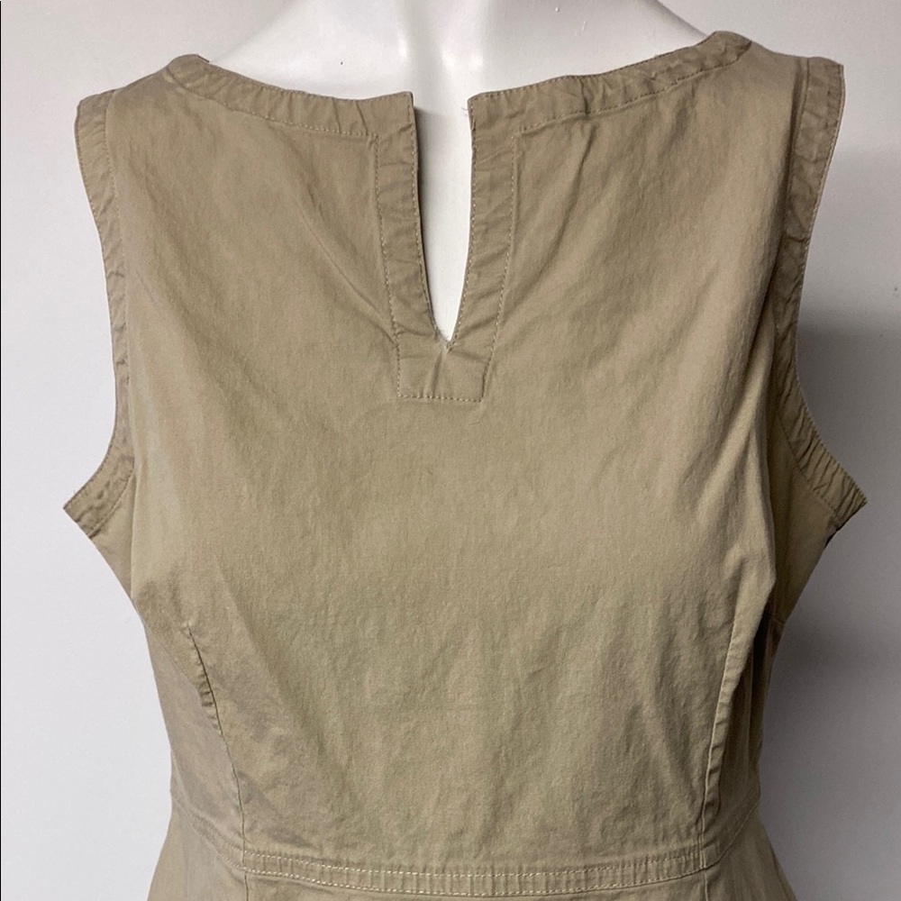 GAP Tan Sleeveless Sheath Dress V-Neck Midi - Picture 2 of 9